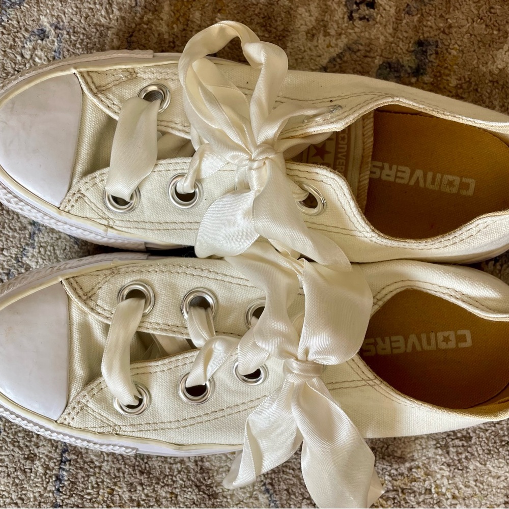 Converse Off-White Sneakers with Satin Laces